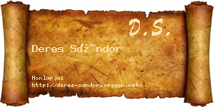 Deres Sándor névjegykártya
