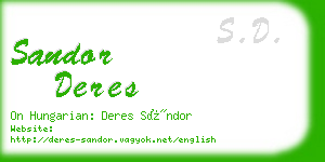 sandor deres business card